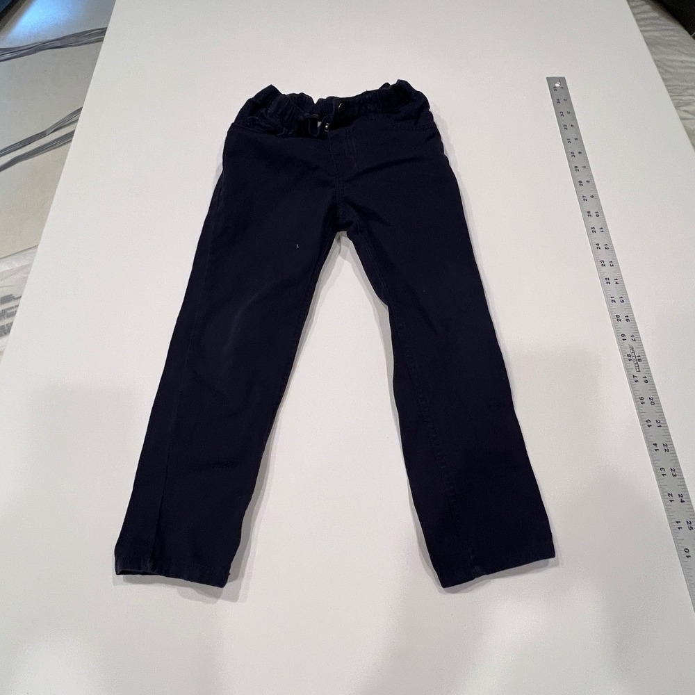 HM Kids Navy Blue Relaxed Tapered Leg Elastic Waist Chino Pants Size 6